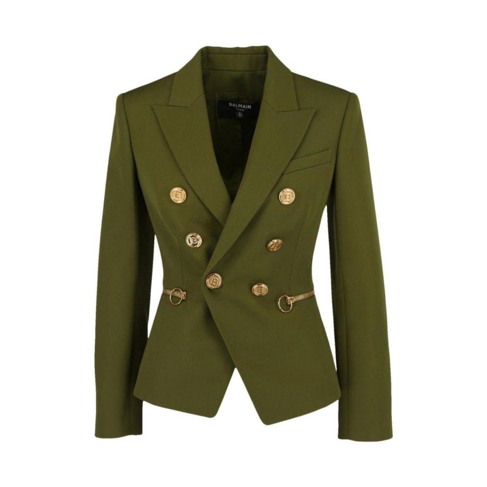 Balmain - Green Wool Double-breasted Blazer - FR 36